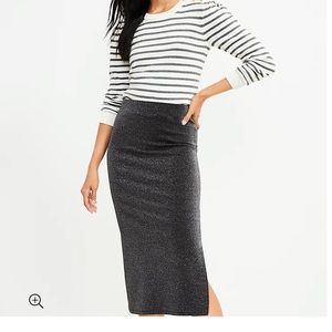 Loft Shimmer Ponte Midi Skirt Small NEW WITH TAGS